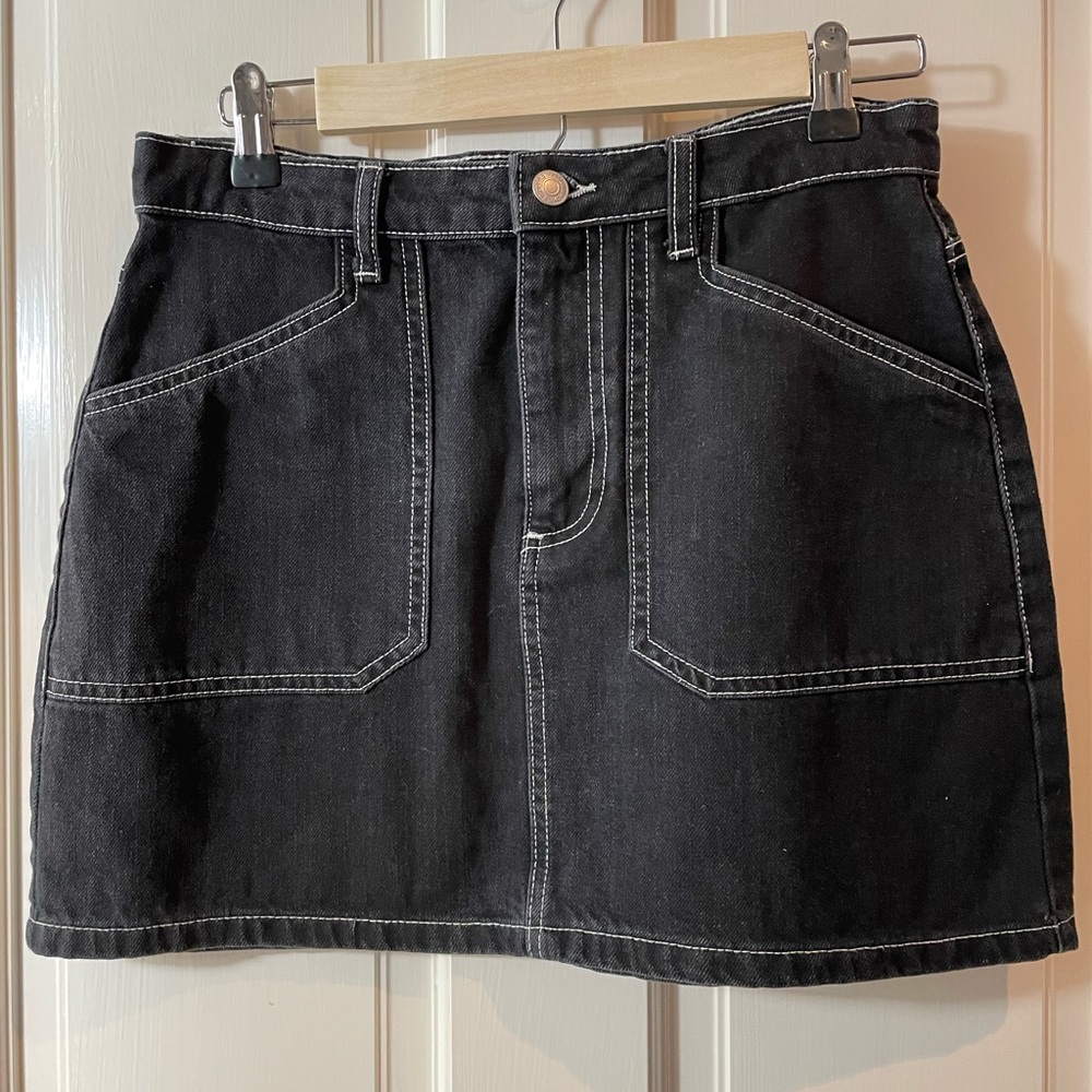 Forever 21 Black Denim Mini Skirt